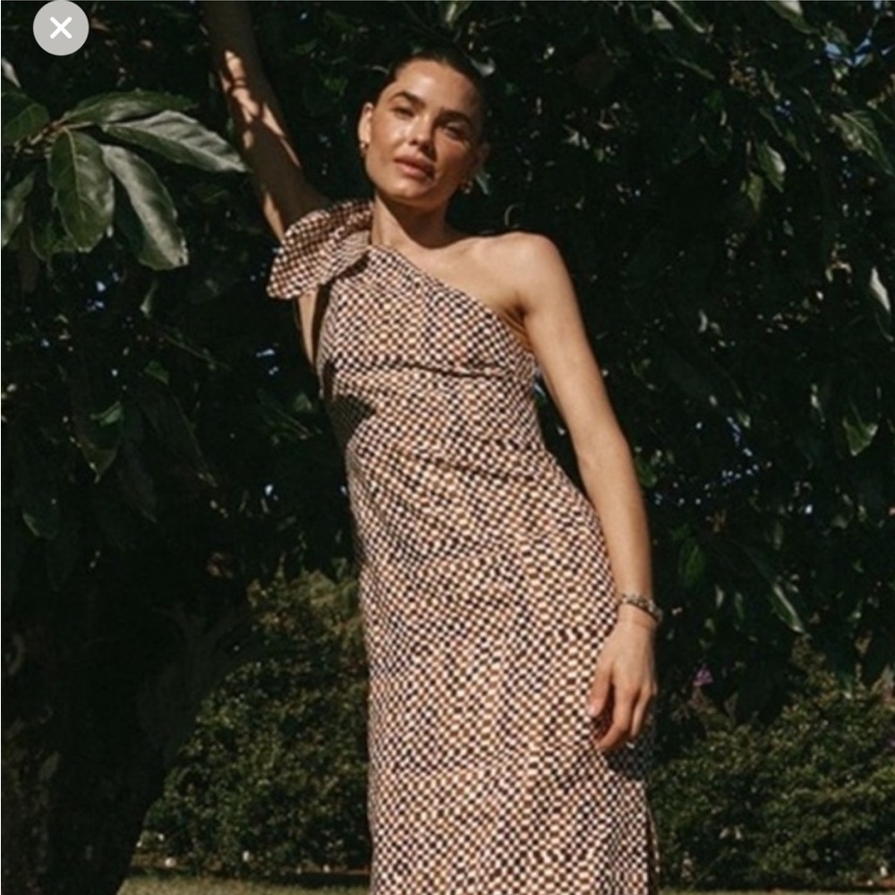 DISSH Checkered Dress in Earthy Tones